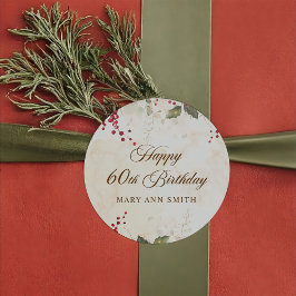 Adesivo Festa de aniversário Floral do Red Poinsettia