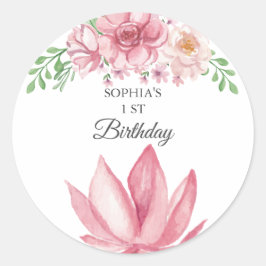 Adesivo Festa de aniversário Floral Elegante