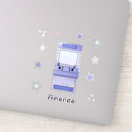 Adesivo Festa de Aniversário Infantil de Jogo de Arcade Re