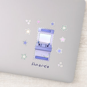 Adesivo Festa de Aniversário Infantil Jogo de Arcade Retrô