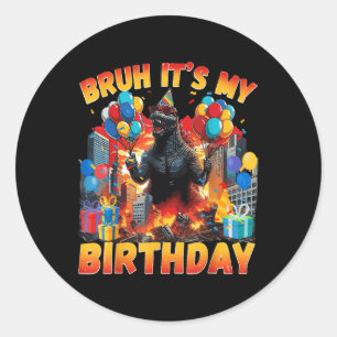Adesivo Festa de Aniversário Kaiju Japão Monstro Dinossaur