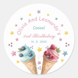 Adesivo Festa de aniversário Legal sorvete