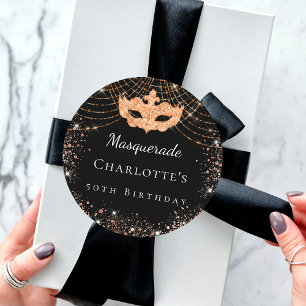 Adesivo festa de aniversário mascarada preto de poeira dou