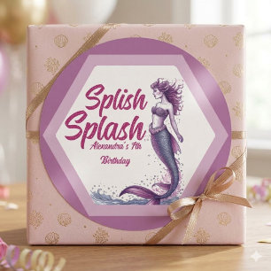 Adesivo Festa de Aniversário na Piscina da Sereia Splish S