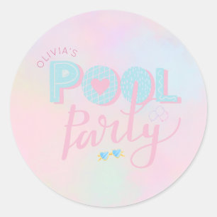 Adesivo Festa de aniversário na piscina para qualquer idad
