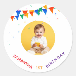 Adesivo Festa de Aniversário Personalizada 1º 2º 3º 10º 20