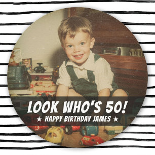 Adesivo Festa de Aniversário Personalizada com Foto Engraç