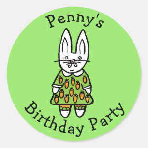 Adesivo Festa de Aniversário Personalizada do Coelho Penny