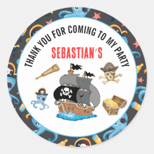 Adesivo festa de aniversário pirata