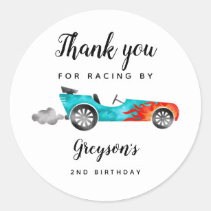 Adesivo Festa de aniversário Race Car Boy