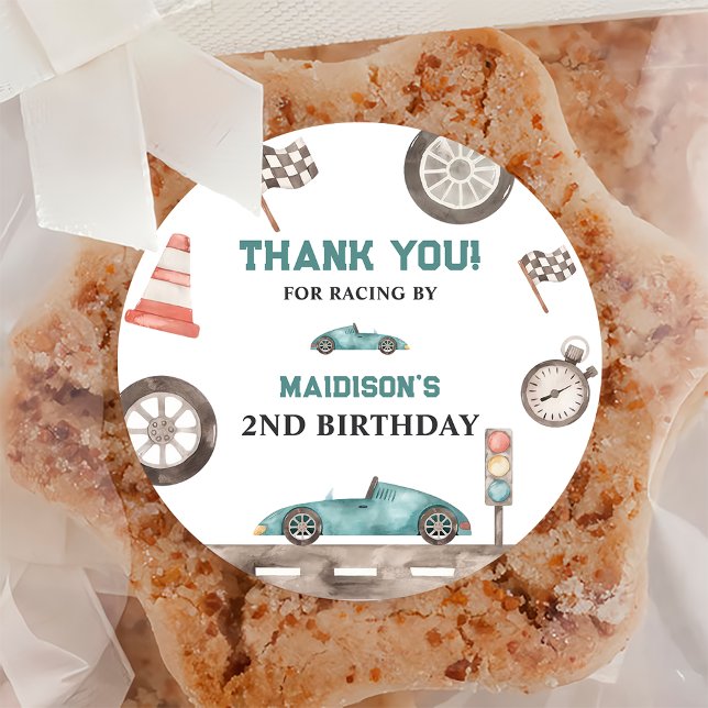 Adesivo Festa de aniversário Race Car Boy (Criador carregado)