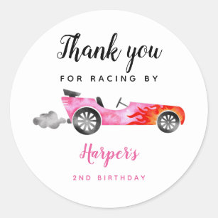 Adesivo Festa de aniversário Race Car Girl