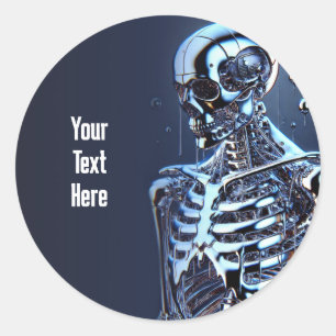 Adesivo Festa de aniversário Robô de Esqueleto de Cromo Lí