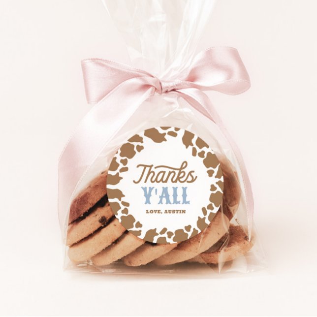 Adesivo Festa de aniversário Rodeo Cowboy Obrigado (Criador carregado)