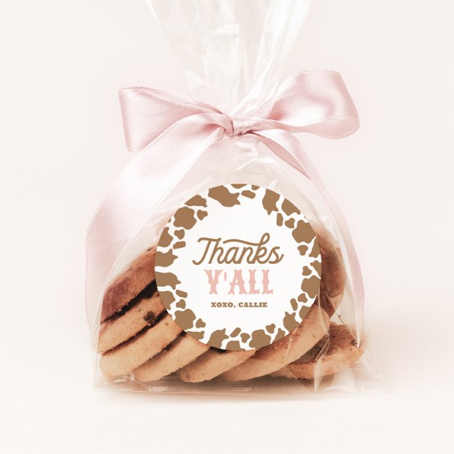 Adesivo Festa de aniversário Rodeo Cowgirl Obrigado (Criador carregado)