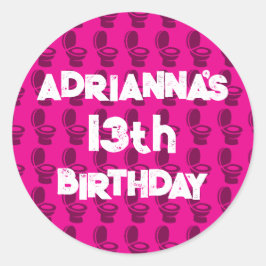 Adesivo Festa de aniversário Rosa de Toilet Skibidi