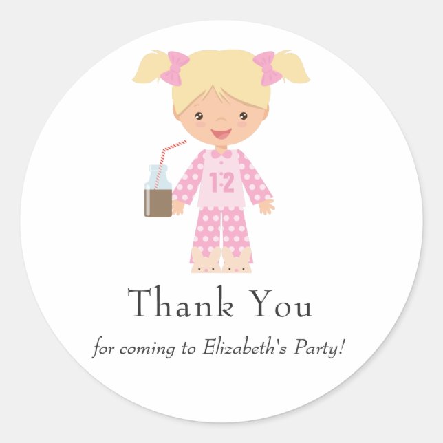 Adesivo Festa de aniversário Rosa e Azul de Pancake Girl (Frente)