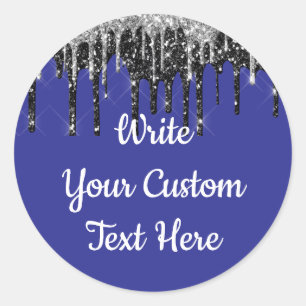 Adesivo Festa de Aniversário Roxo e Prata Brilhante