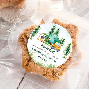 Adesivo Festa de aniversário russa de Camping Mountain