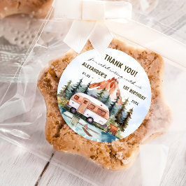 Adesivo Festa de aniversário russa de Camping Mountain