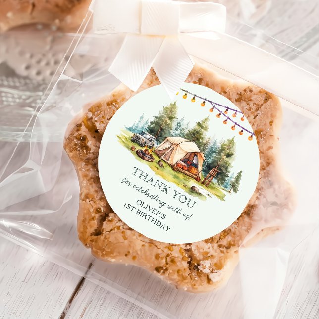 Adesivo Festa de aniversário Rustic Camping (Criador carregado)