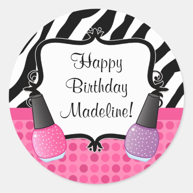 Adesivo Festa de aniversário Spa Sticker Zebra Stripe (Frente)