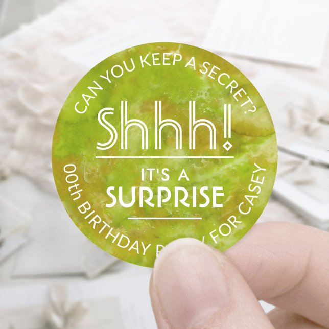 Adesivo Festa de aniversário Surpresa - Amarelo - Cor de Á (Criador carregado)