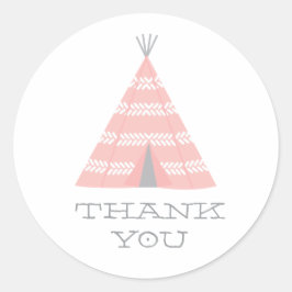 Adesivo Festa de aniversário Teepee Obrigado Sticker