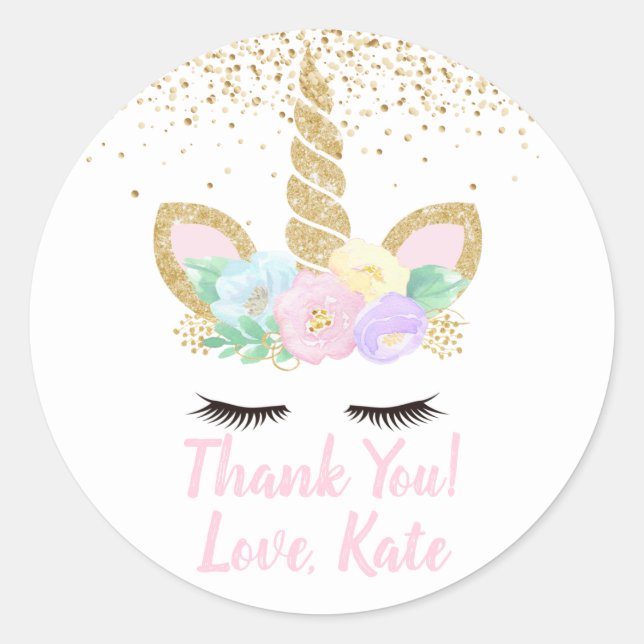 Adesivo Festa de aniversário Unicorn (Frente)