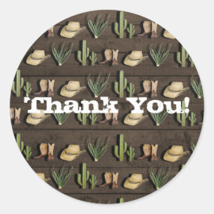 Adesivo Festa de Aniversário Western Rodeio Caubói Rústico