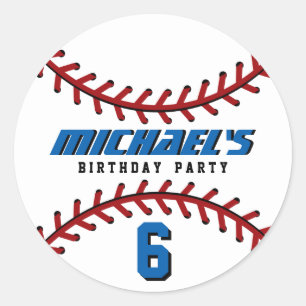 Adesivo Festa de aniversário White Baseball Sticker Sports