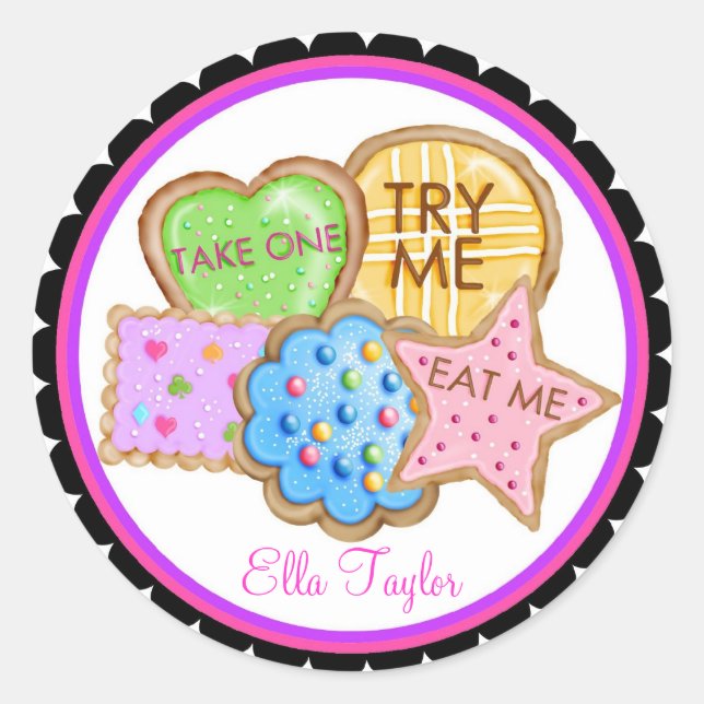 Adesivo Festa de aniversário Wonderland (Frente)