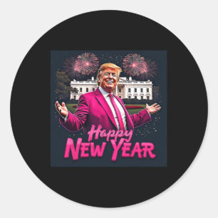 Adesivo Festa de Ano Novo do Funny Trump 2025 Trump Ano No