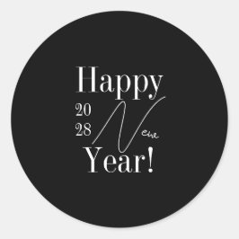 Adesivo Festa de Ano Novo Preto e Branco