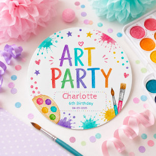Adesivo Festa de Arte Colorida para Crianças de 6 Anos de 