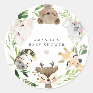Adesivo Festa de Bebê com Animais da Savana