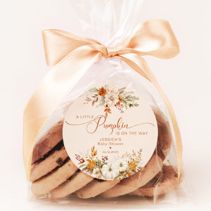 Adesivo Festa de bebê rústica pequena abóbora de outono