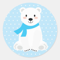 Festa de Bebê Urso Polar Menino Fofo Azul