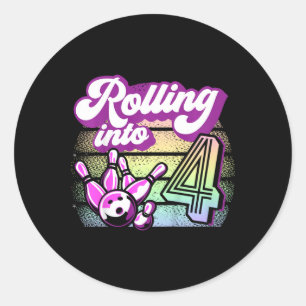 Adesivo Festa De Boliches De Crianças Caindo Em 4 Boliches