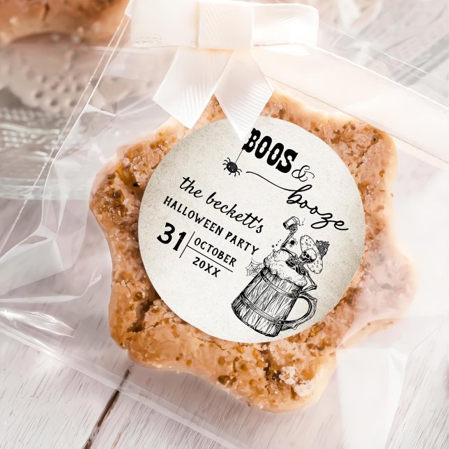 Adesivo Festa de Boos e Booze Ghost Halloween (Criador carregado)