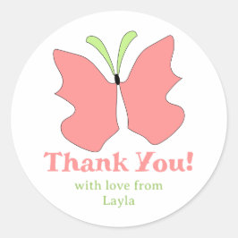 Adesivo Festa de Borboleta Obrigado