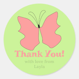 Adesivo Festa de Borboleta Obrigado