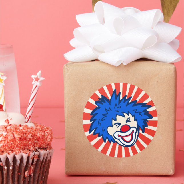 Adesivo Festa de carnaval de circo de cabelo azul-palhaço (Festa)