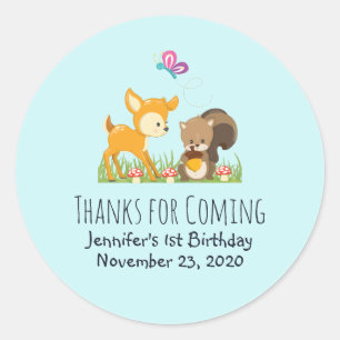 Adesivo Festa de Cartum das Criaturas da Floresta Bonita O