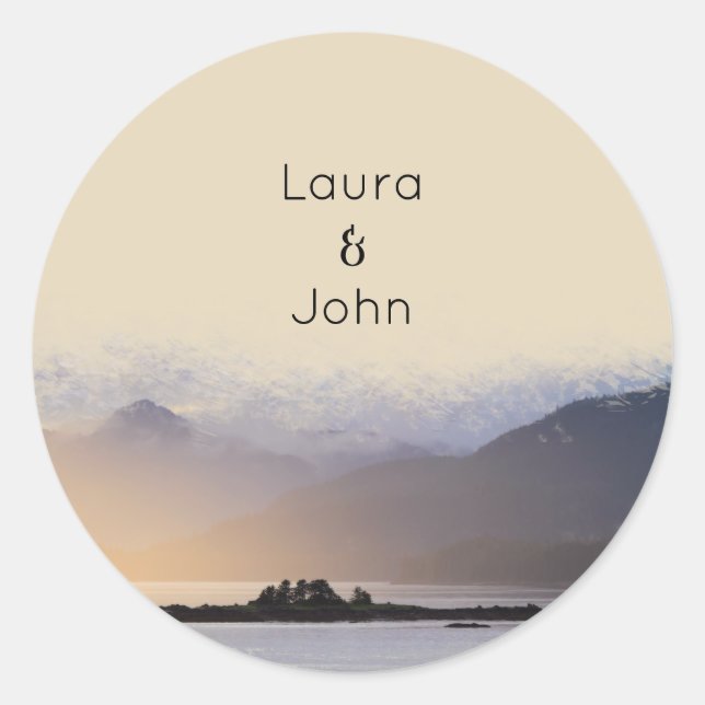 Adesivo Festa de casamento da montanha Evergreen (Frente)