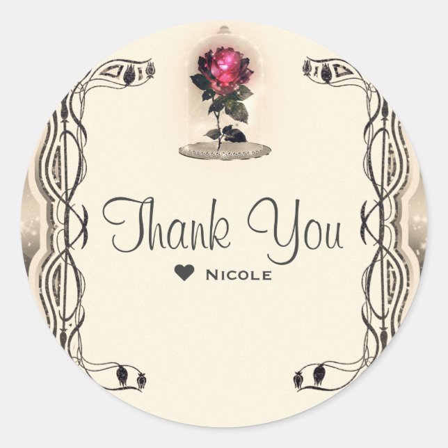 Adesivo Festa de casamento de Rosa com entalhe mágico vent (Frente)