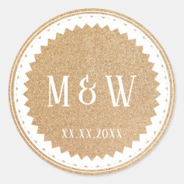 Adesivo Festa de casamento Dourada com brilho clássico