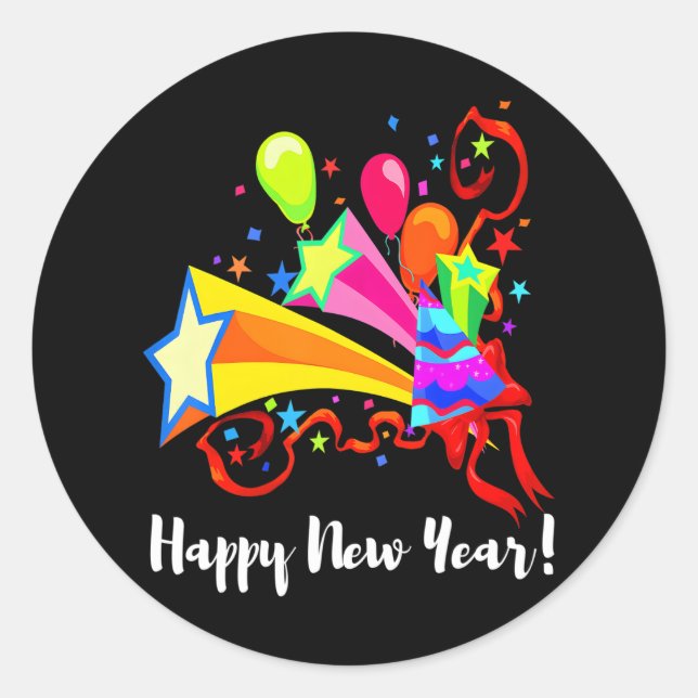 Adesivo Festa de Celebração de felizes anos novos 2024 (Frente)