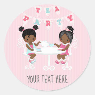 Adesivo Festa de Chá de Aniversário de Menina Personalizad