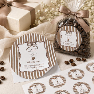 Adesivo Festa de Chá de Bebê Cafe Bebe Bow Coffee